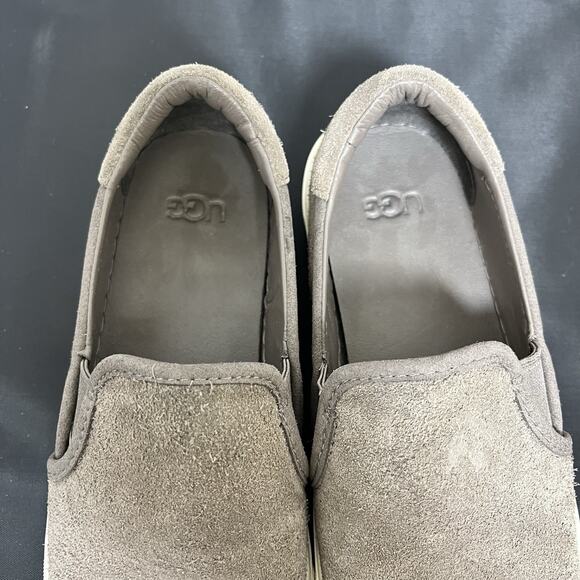 UGG Jass Slip On Suede Sneakers Shoes Woman's Size 7.5 Gray 1106545 Bnfts Chrty - Picture 11 of 13